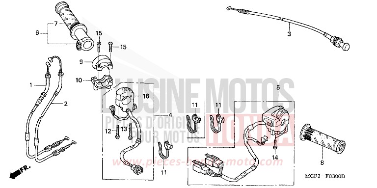 COMMUTATEUR/CABLE von VTR1000 SP-2 GRAPHITE BLACK (NHB01) von 2006